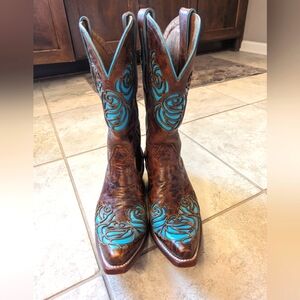 Ariat X Toe Dusty Rose Boot in turquoise 6